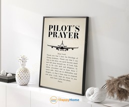 Pilot&#39;s Prayer Wall Art Aviation Prints Airplanes Quote Canvas Wall Decor -P859 - £19.70 GBP+