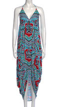 Mara Hoffman XS Modal Estrada Aztec Halter Tie Maxi Dress Turquoise Red ... - £70.35 GBP