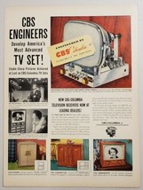 1952 Print Ad CBS-Columbia Television Receivers Developed by Engineers TV Set - £13.12 GBP