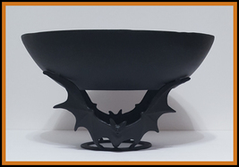 NEW RARE Pottery Barn Trick or Treat Bat Metal Candy Bowl 16.25&quot; diam, 9... - £223.81 GBP