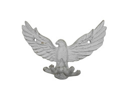 [Pack Of 2] Whitewashed Cast Iron Flying Eagle Decorative Metal Talons Wall H... - £32.07 GBP