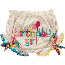 Mud Pie Baby Birthday Bloomer Diaper Cover Girl&#39;s 12-18 Months White Cotton - $12.00