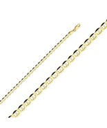 Genuine 14k Yellow Gold 4.4mm Flat Mariner Chain 7.5&quot; Women&#39;s Bracelet - $680.34 CAD