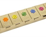 Chrome Plated Plastic Pill Box Days of the Week Rainbow/Flower Swarovski... - $74.00