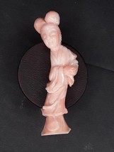 Japanese Pink Coral carving of a Geisha - £311.86 GBP