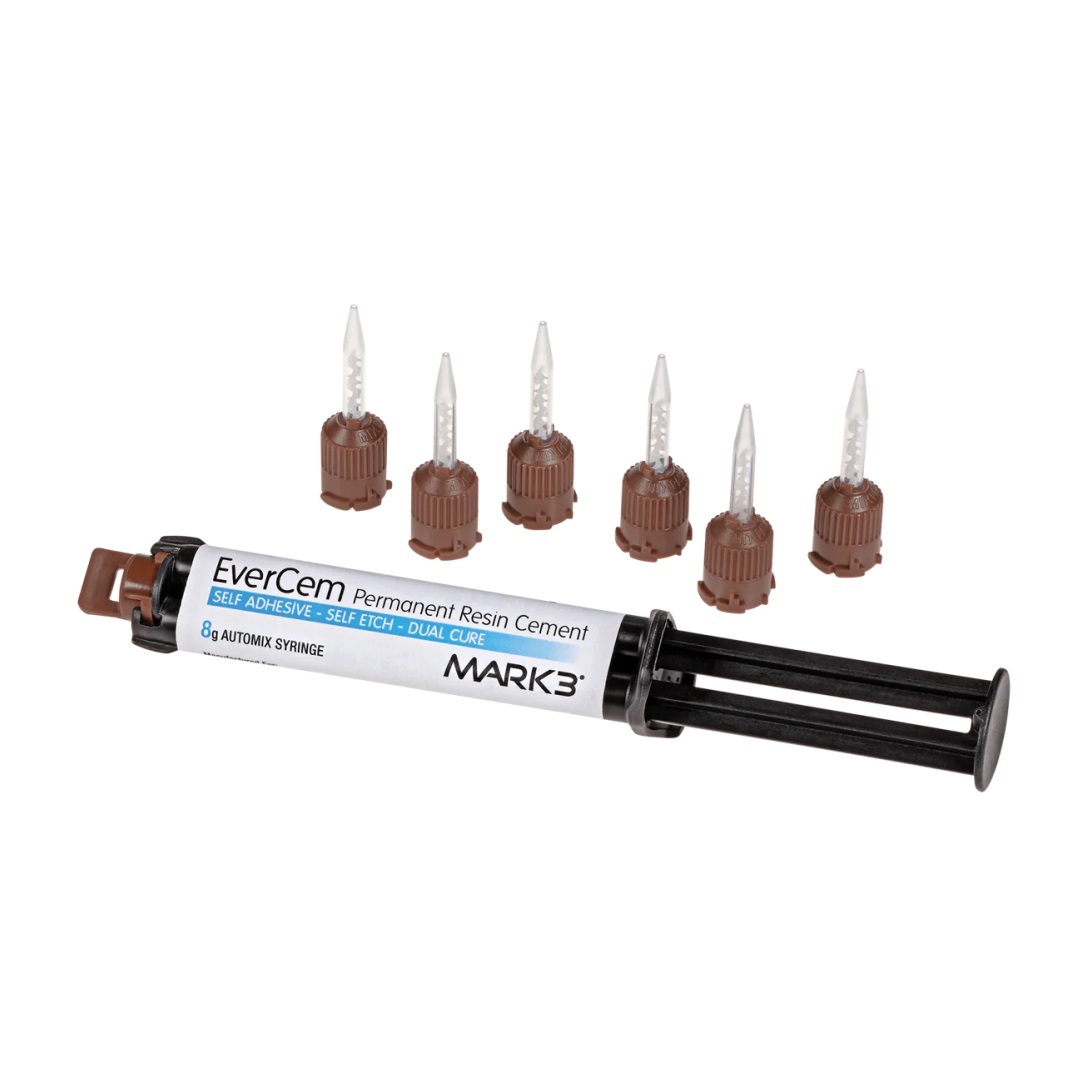 MARK3 EverCem Permanent Resin Cement 8g Automix Syringe and 6 Tips 5385 - $65.00