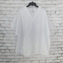 WS Fundamentals by White Swan Scrub Top Womens 3XL White Short Sleeve V ... - $17.99