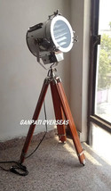 Handmade Floor Lamp Spotlight Wooden Tripod Stand Searchlight For Home Decor - £125.82 GBP