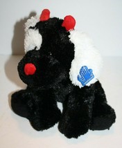 Applause Valentines Dog 10&quot; Black White Red Plush Devil Stuffed Toy Tag ... - £13.03 GBP
