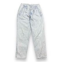 Vintage 80s Light Acid Wash Pleated Jeans High Waisted Tag Sz 32x32 Bagg... - £31.64 GBP