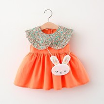  Dress Summer New  Collar Sleeveless Cotton Skirt Girls Korean  Collar Dress +Bu - £45.26 GBP
