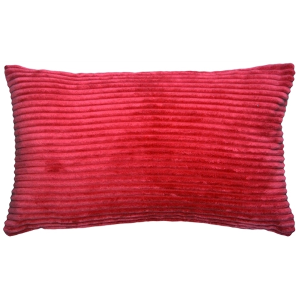 Wide Wale Corduroy 12x20 Red Throw Pillow, Complete with Pillow Insert - £25.00 GBP
