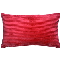 Wide Wale Corduroy 12x20 Red Throw Pillow, Complete with Pillow Insert - £25.13 GBP