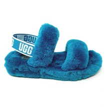 UGG Oh Yeah Aqua Blue Womens Sheepskin Slingback Comfort Slipper Sandals - £47.91 GBP
