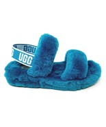 UGG Oh Yeah Aqua Blue Womens Sheepskin Slingback Comfort Slipper Sandals - £47.78 GBP
