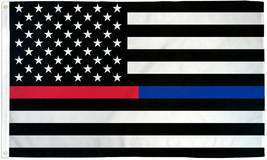 Police Fire Dept Flag USA US Thin Blue Red Line 3 feet by 5 feet - £14.11 GBP