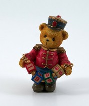Christmas Figurine Cherished Teddies Bear Enesco Dressed as Toy Soldier 4&quot; Vtg - £7.82 GBP