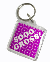 Vintage original 1980&#39;s &quot;SOOO GROSS!&quot; Purple Lucite Plastic Keychain - £6.00 GBP