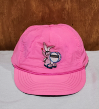 Vintage 90s Energizer Bunny Hat Adjustable Snapback Hot Neon Pink Retro Rare - $18.70