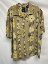 Caribbean Joe Camp Shirt  Hawaiian Luau Tropical Floral Washable Silk XL - £18.75 GBP