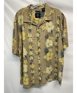 Caribbean Joe Camp Shirt  Hawaiian Luau Tropical Floral Washable Silk XL - $32.52 CAD
