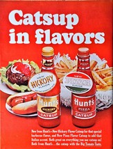 Catsup in flavors Hunts Pizza New hickory flavor fries - 1965 Vintage Pr... - $8.58