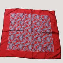 Red Paisley Silk Pocket Square Small Scarf Handkerchief Purse Handbag  1... - $28.05