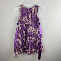 Bonnie Jean Fancy Satiny Pretty Purple Raised Abstract Print Girl&#39;s Size... - $26.99