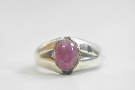 Ruby ring solitaire sterling silver stacker women size 6.50 - £29.72 GBP