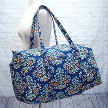 ❤️ VERA BRADLEY Chandelier Floral LARGE 21&quot; Travel Duffel Blue Orange Itsy - £46.24 GBP