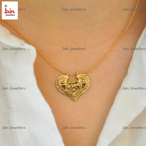 Fine Jewelry 18 Kt Hallmark Real Solid Yellow Gold Chain Necklace Heart ... - £1,110.48 GBP+