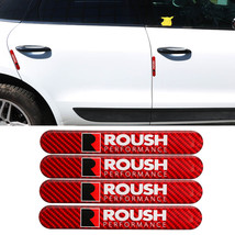 4PCS ROUSH Carbon Fiber Red Car Side Door Edge Scratch Protector Guard Sticker - £14.15 GBP