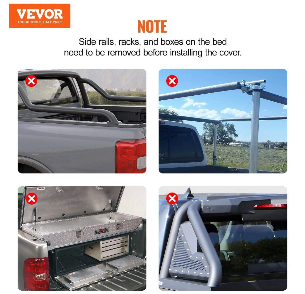 VEVOR Hard Tri-Fold Tonneau Cover Fits 2016-2023 Toyota Tacoma 5 ft Bed NEW Item image 6