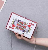 Women&#39;s chain shoulder crossbody bag fun poker card leisure fashion lett... - £24.44 GBP