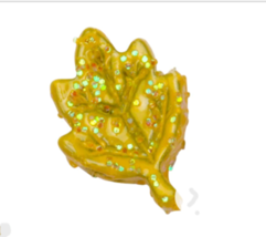 Origami Owl Charm (New) Glittery Fall Leaf - Yellow (CH3599) - £7.13 GBP