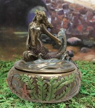 Mermaid Ariel Sitting Above Corals And Marine Life Small Decorative Box ... - $21.99