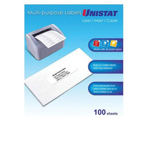 Unistat Laser/Inkjet/Copier Label 100pk - 65/sheet - £45.32 GBP