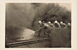 U S Navy Sailors Fighting FIRE~1940s Real Photo Postcard - £7.81 GBP