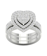 Authenticity Guarantee 
10K White Gold 1ct TDW Heart Shaped Cluster Halo... - $1,539.99