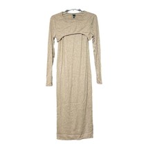 Wild Fable Juniors Light Brown Ribbed Long Sleeve Maxi Dress Size XL New - £10.21 GBP