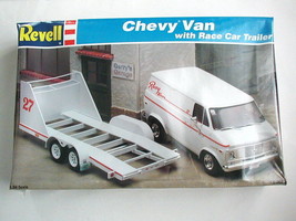 FACTORY SEALED Revell Chevy Van with Race Car Trailer Kit #7250 - £86.31 GBP
