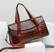 Leather Handbags Women bags Designer Vintage Alligator Satchel Tote Purse Lady S - £59.30 GBP