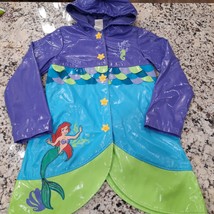 Disney Store Ariel The Little Mermaid Hooded Rain Jacket Coat girls sz LARGE 10 - £30.05 GBP