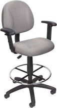 The Grey Ergonomic Works Drafting Chair From Boss Office Products Has Ad... - $153.00