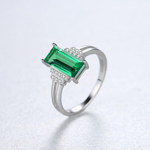 Women&#39;s Ring 925 Silver Ring Emerald Treasure Premium US6 - £28.79 GBP