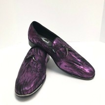 Amali Men&#39;s Purple Slip on Loafer Shoes Metallic Abstract Pint Size 9 - £47.18 GBP