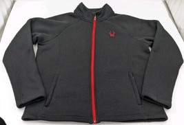 Spyder Stellar Sweater Jacket Sherpa Fleece Lined Black Red Full Zip Men... - $39.59