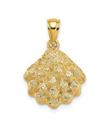 14K Textured Oyster Shell Charm K7653 - $408.81