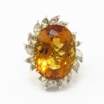 2.60Ct Oval Cut Simulated 14k White Gold Plated Citrine Wedding Ring For Women - £71.20 GBP