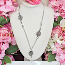 Silpada 925 Sterling Silver - Oxidized Coin Crystal Pendant Necklace - $49.95
